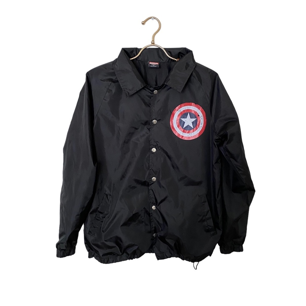 Marvel Captain America Logo Coach Snap Jacket
